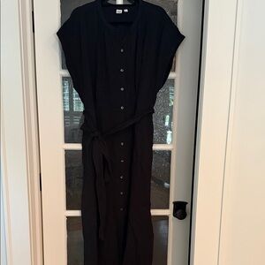 GAP Black Maxi Dress with Button Detail